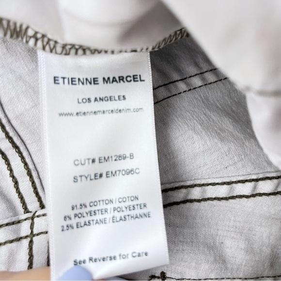 Etienne Marcel Denim Camo Zip Moto Mid Rise Skinny Jeans Size 27 - Picture 10 of 13